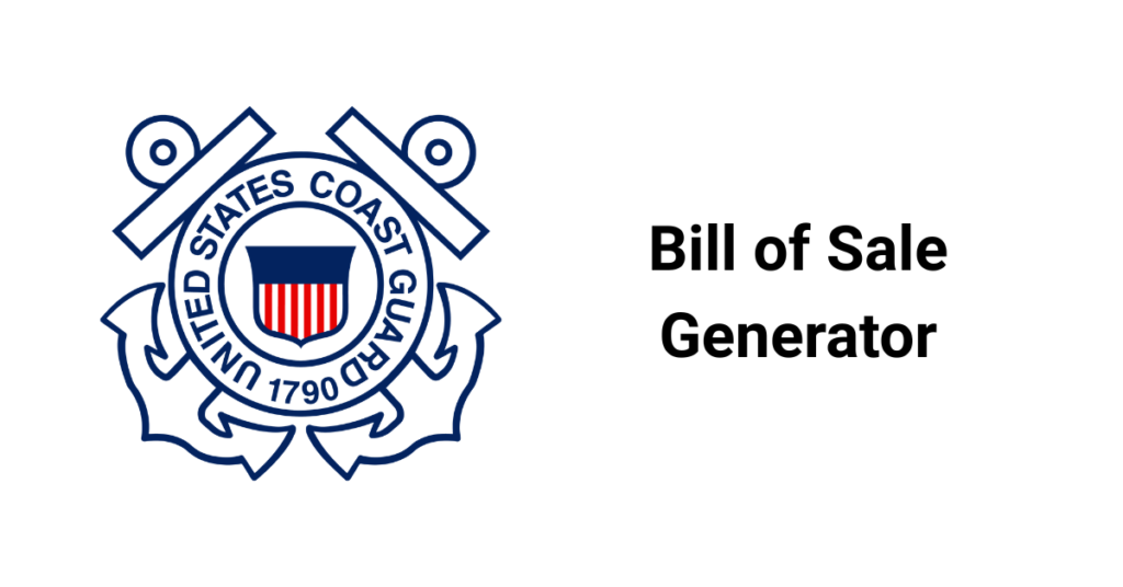 uscg generate bill of sale